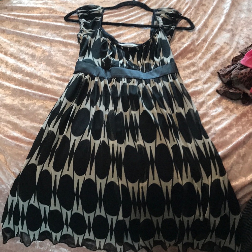 Dressy black and white dress